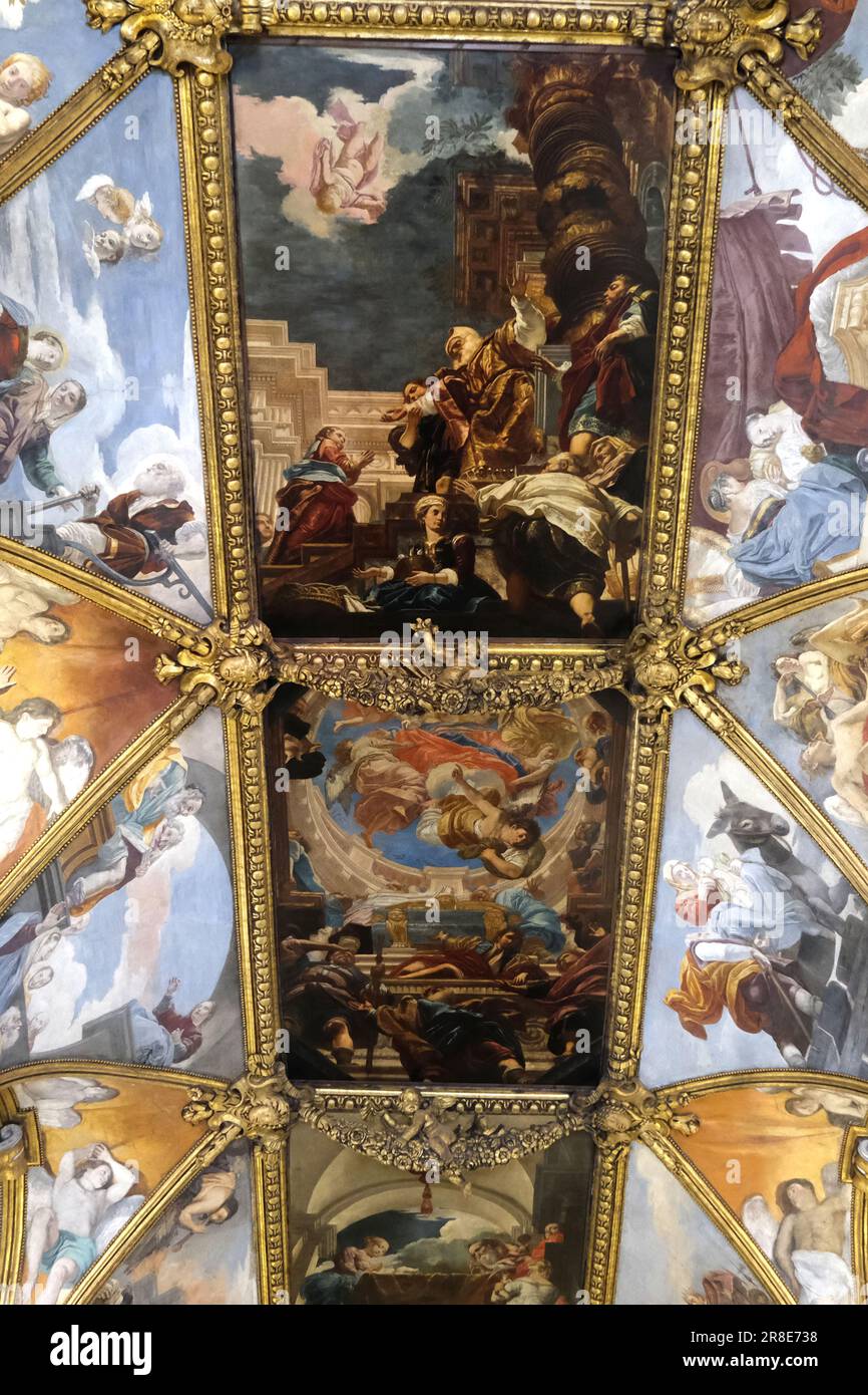 Artwork on the ceiling of Chiesa Santa Maria in Trivio in Rome Italy