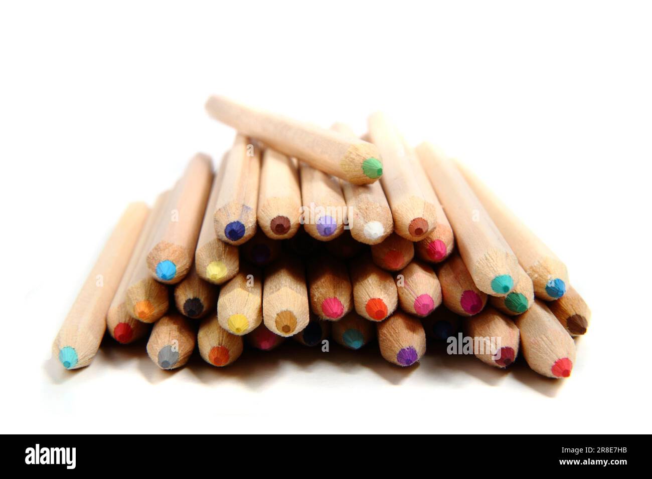 color crayons isolated on the white background Stock Photo - Alamy