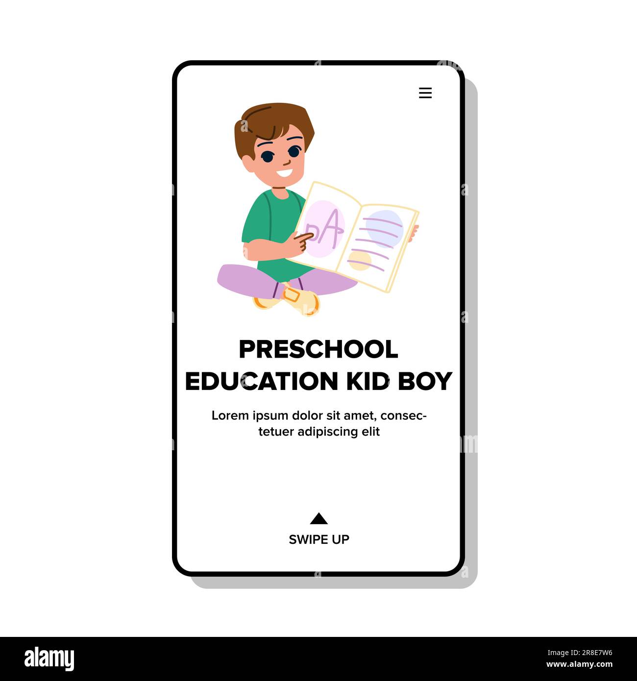 preschool education kid boy vector Stock Vector Image &amp; Art - Alamy