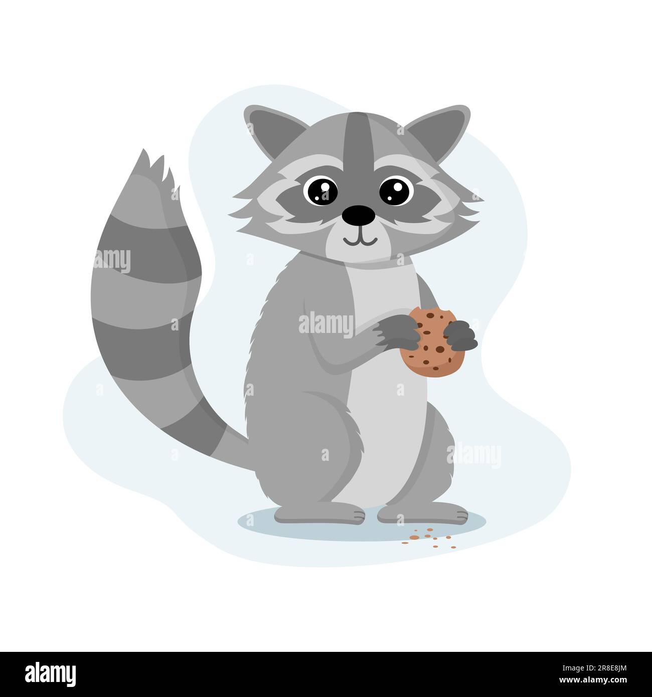 Cute raccoon kawaii cartoon vector characters set. Adorable and