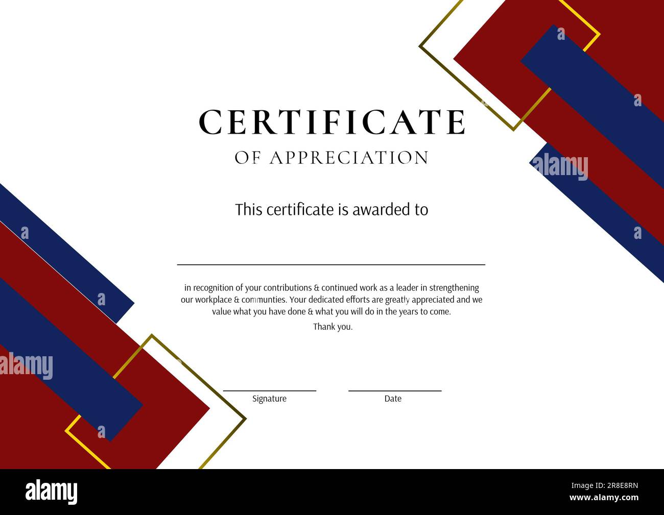 Illustration of certificate of appreciation, this certificate is