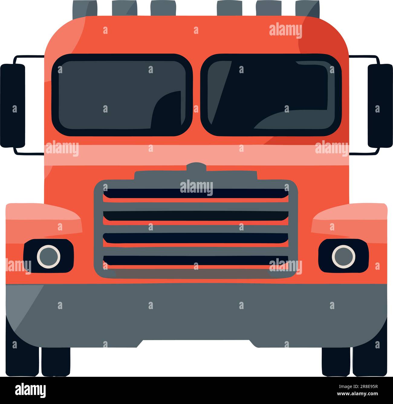 truck delivering cargo containers over white Stock Vector