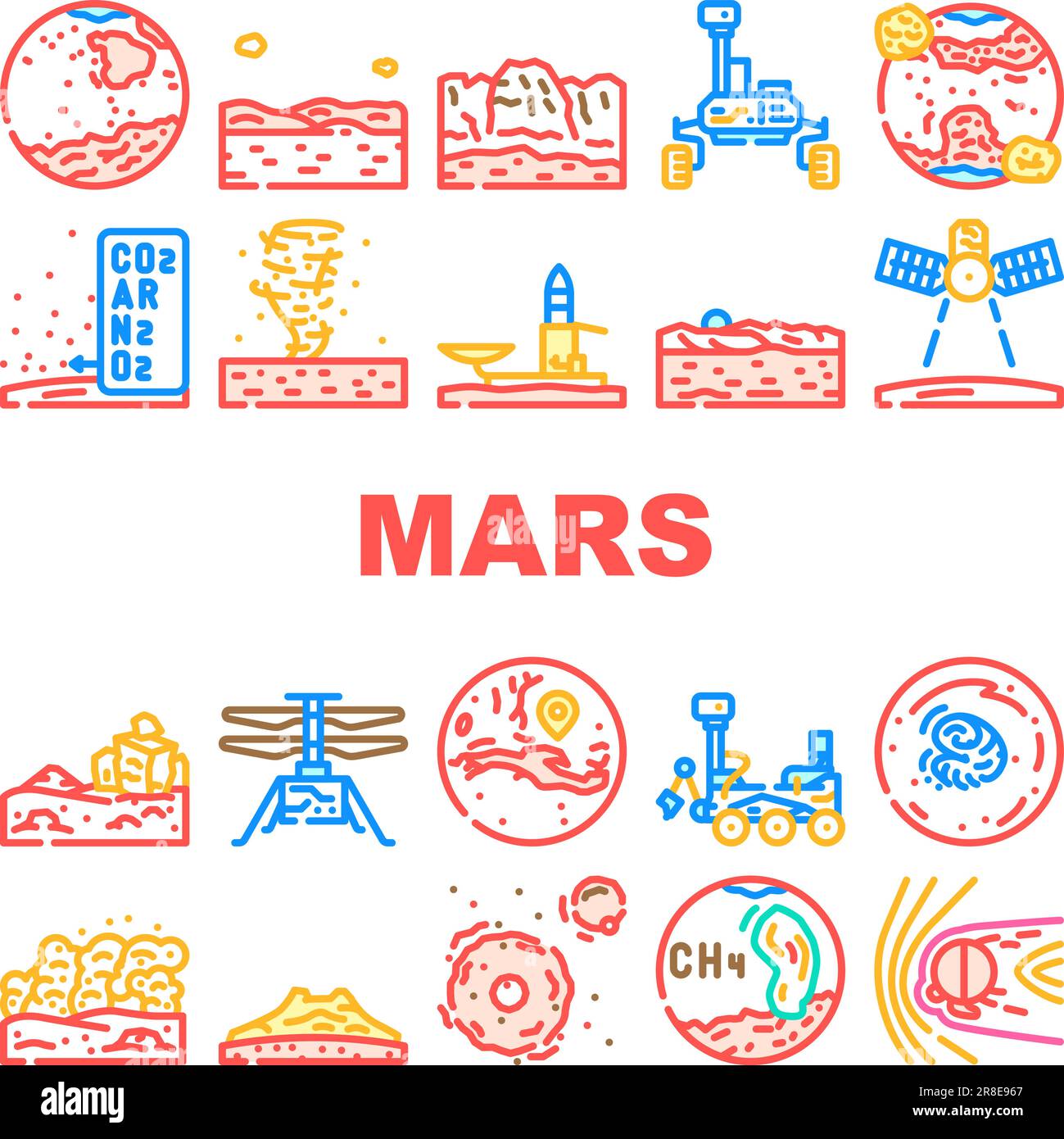 Space science space exploration landscape color Stock Vector Images - Alamy
