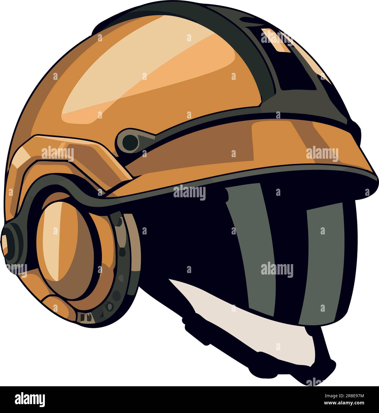 Helmet for safety in extreme sports over white Stock Vector