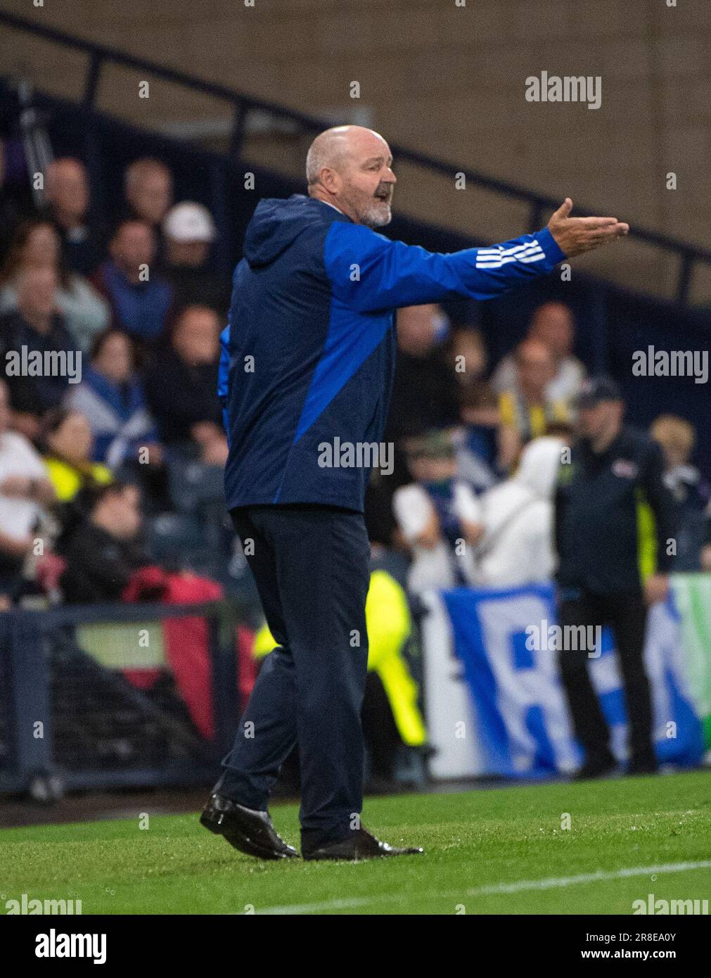 GLASGOW, SCOTLAND - JUNE 20: Scotland coach, Steve Clarke, during the UEFA EURO 2024 qualifying round group A match between Scotland and Georgia at Hampden Park on June 20, 2023 in Glasgow, Scotland. (Photo by Ian Jacobs/MB Media/) Stock Photo