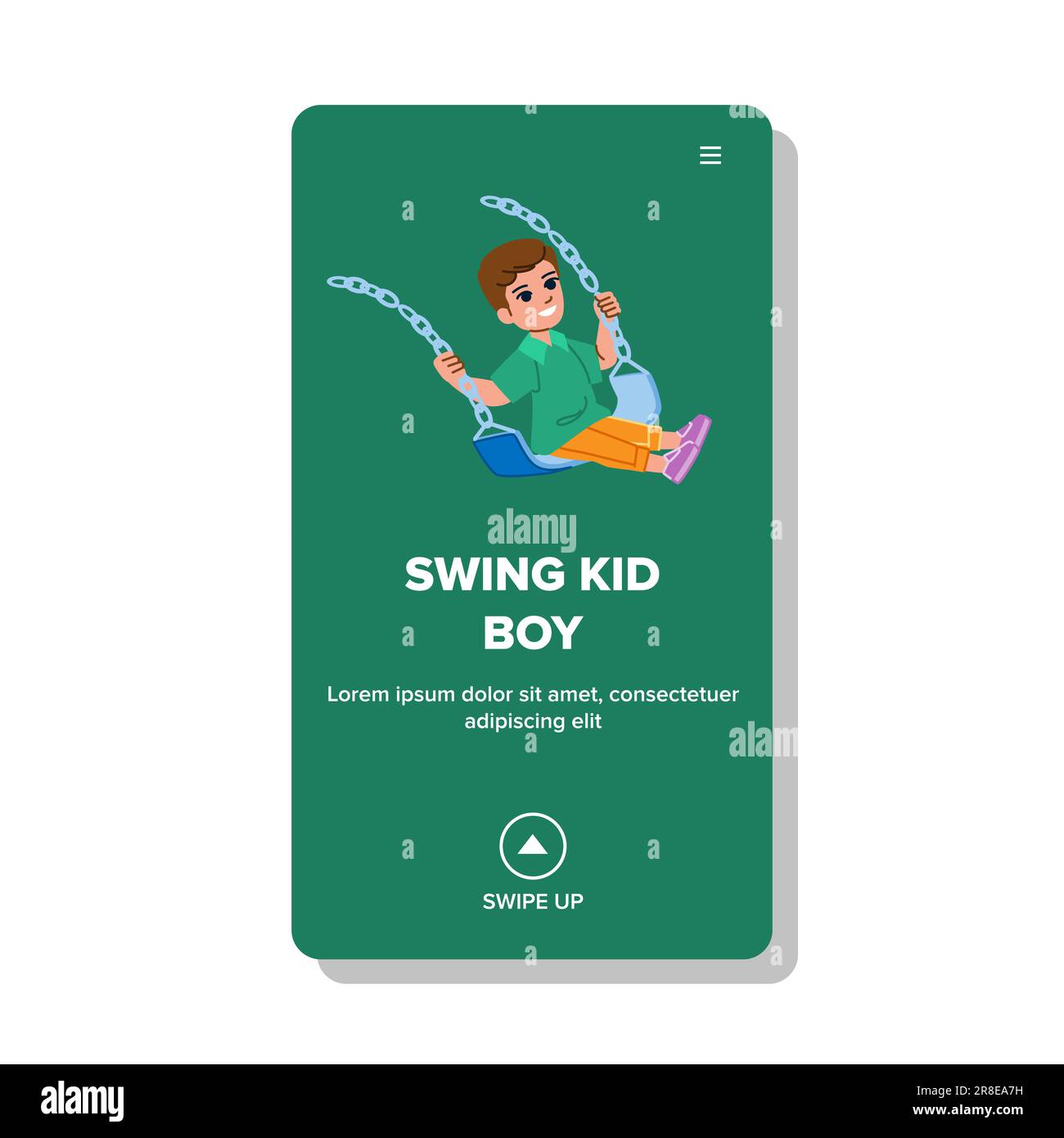 swing kid boy vector Stock Vector