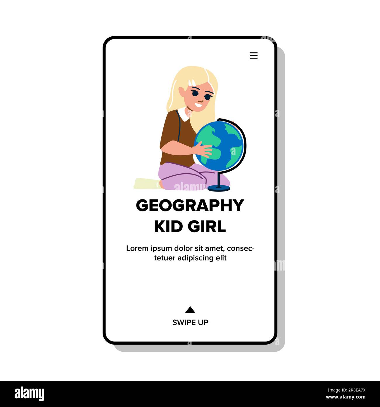 geography kid girl vector Stock Vector Image & Art Alamy