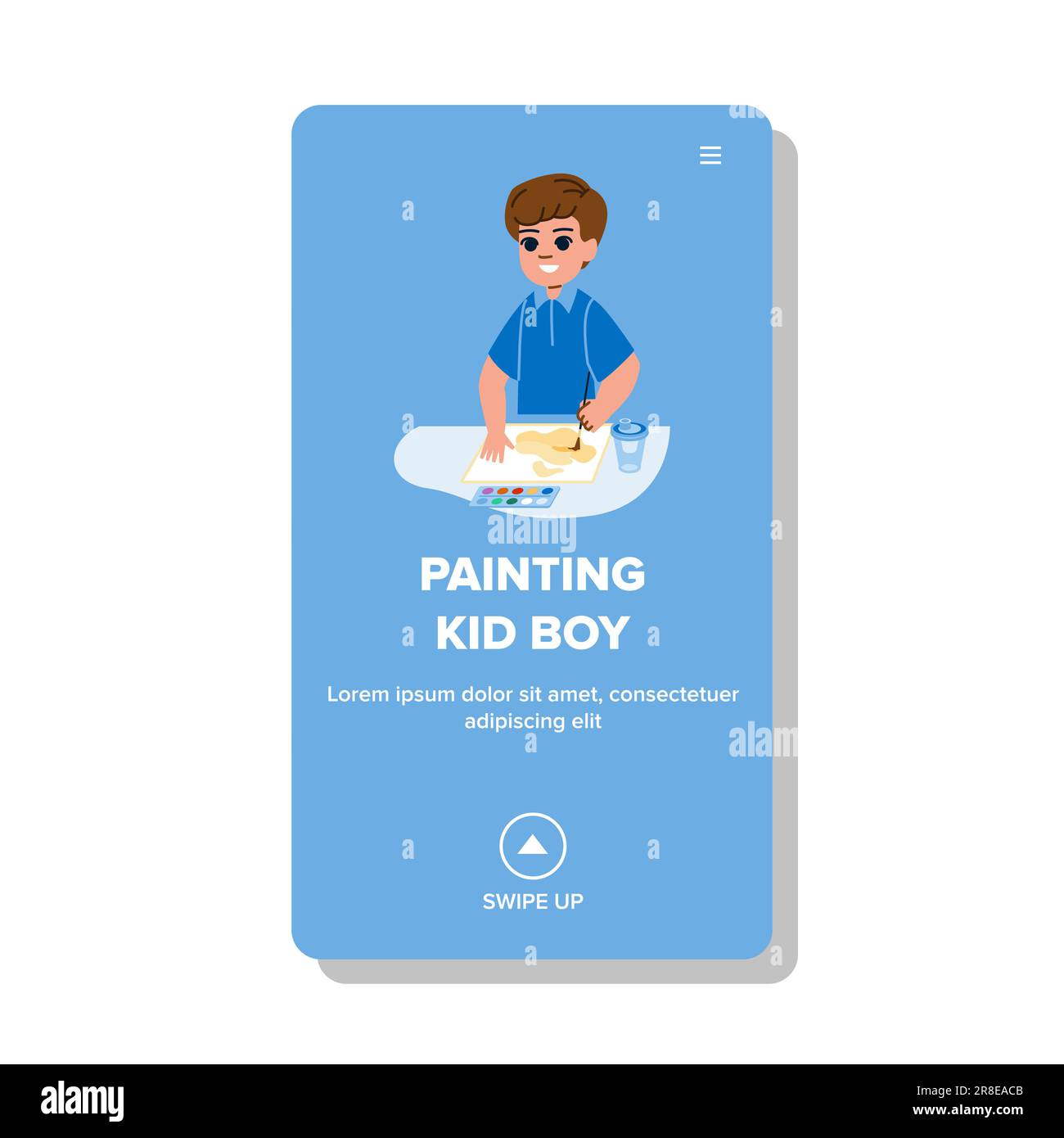 painting kid boy vector Stock Vector Image & Art - Alamy