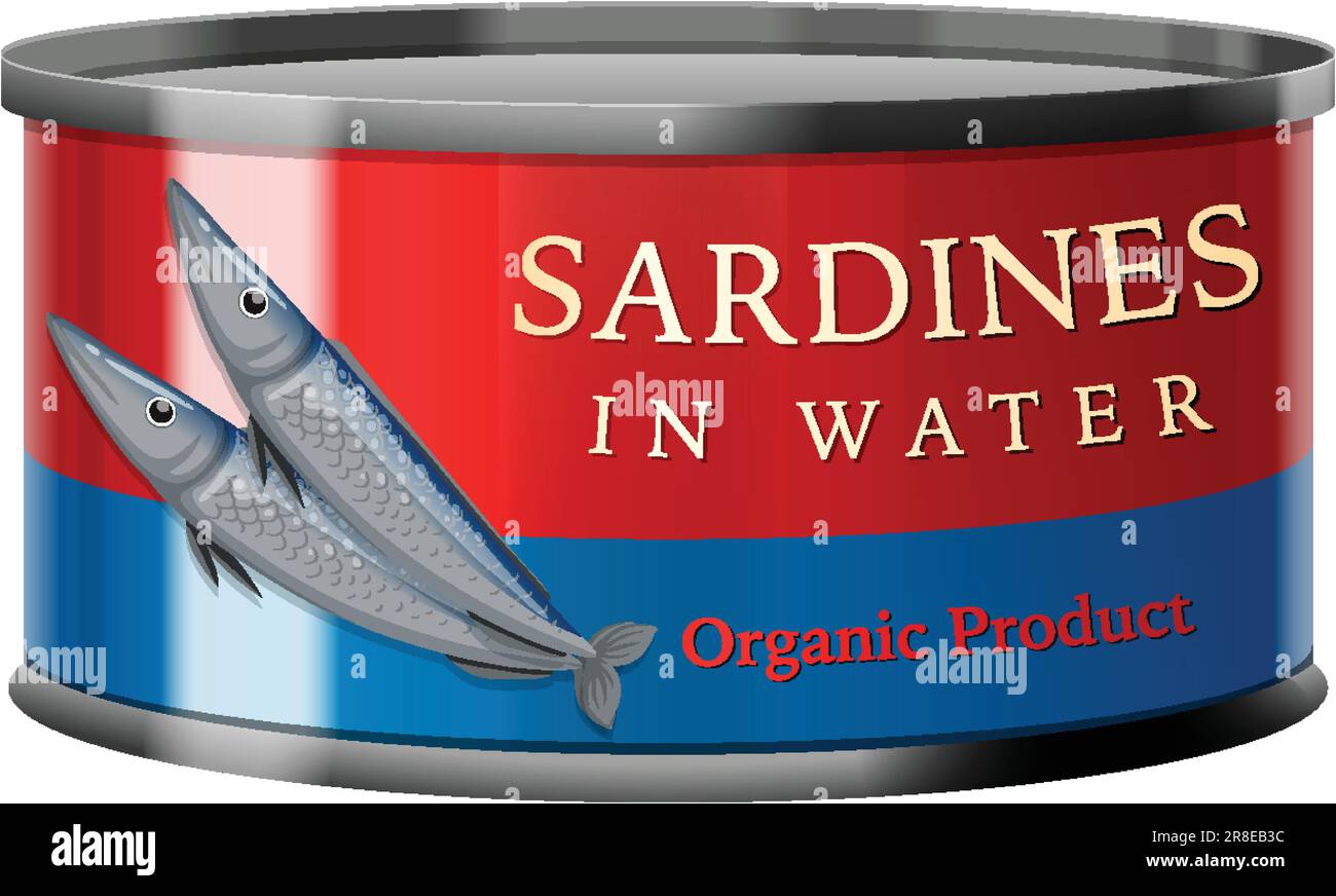 Sardines Fish in Tin Can Vector illustration Stock Vector Image & Art