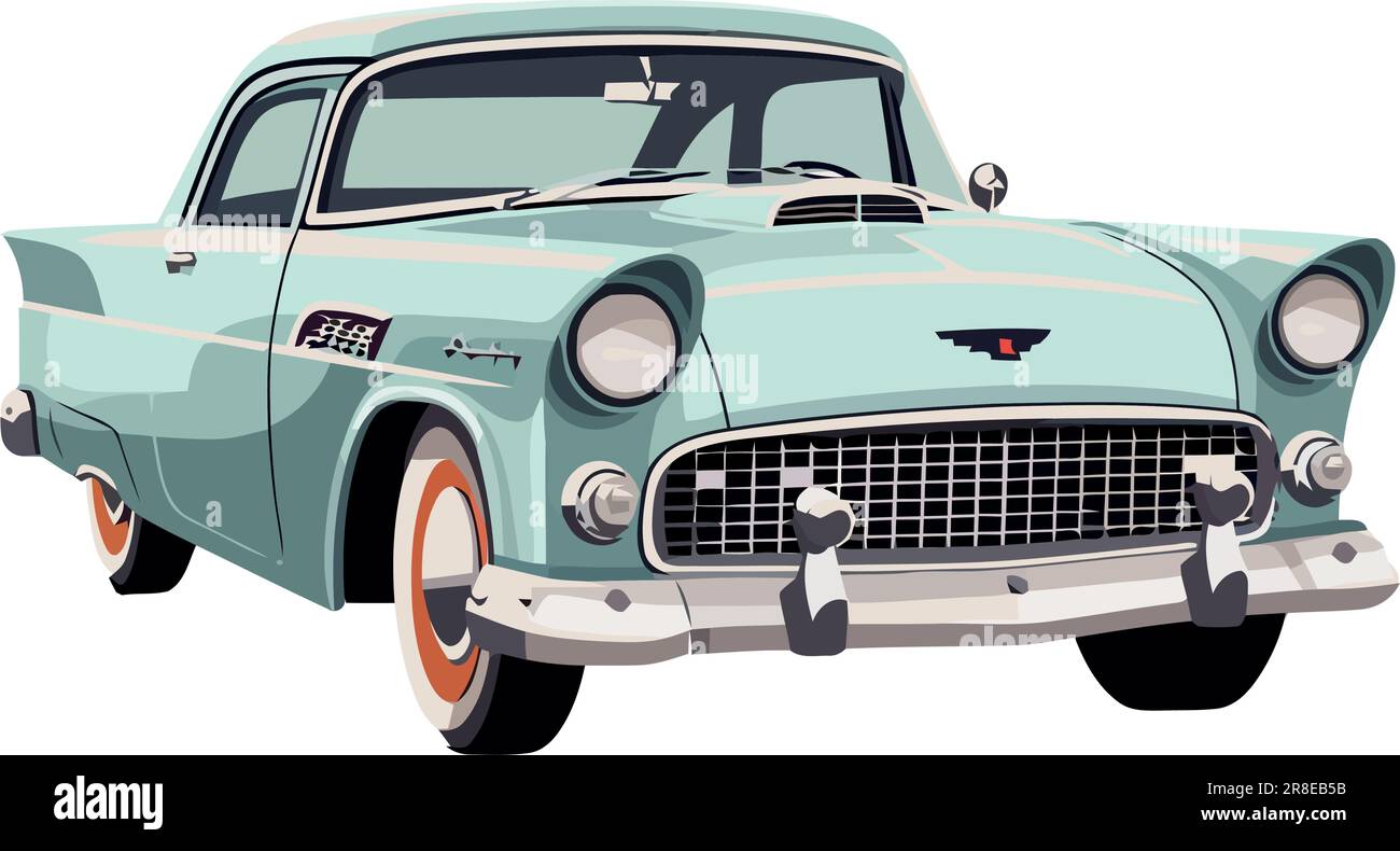 Vintage blue sports car Stock Vector Images - Alamy