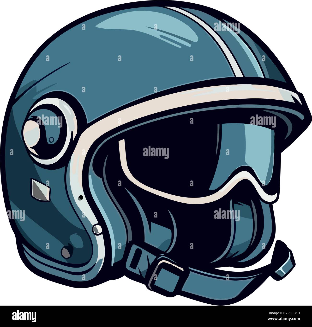 biker helmet illustration vector over white Stock Vector