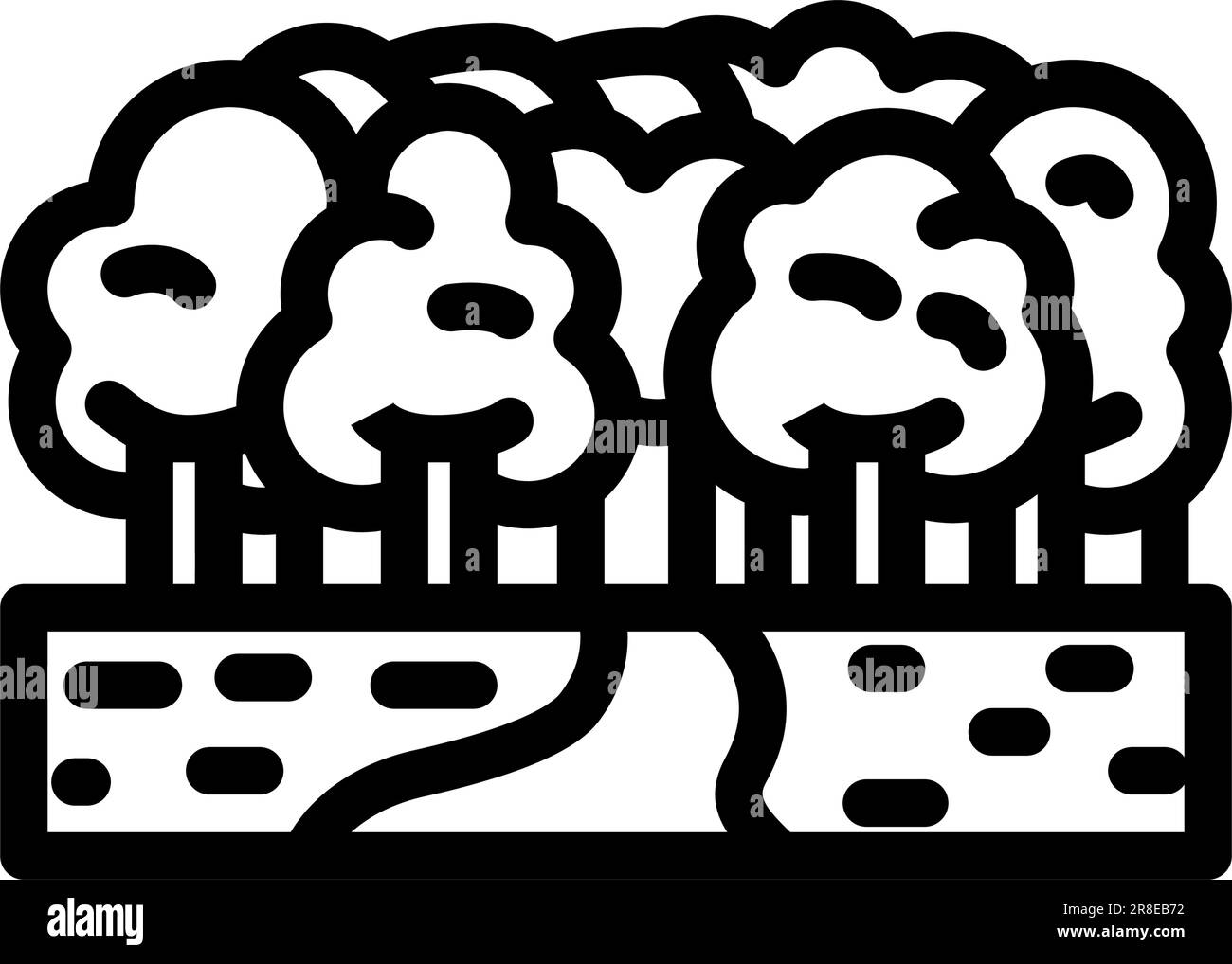 forest walk autumn season line icon vector illustration Stock Vector ...