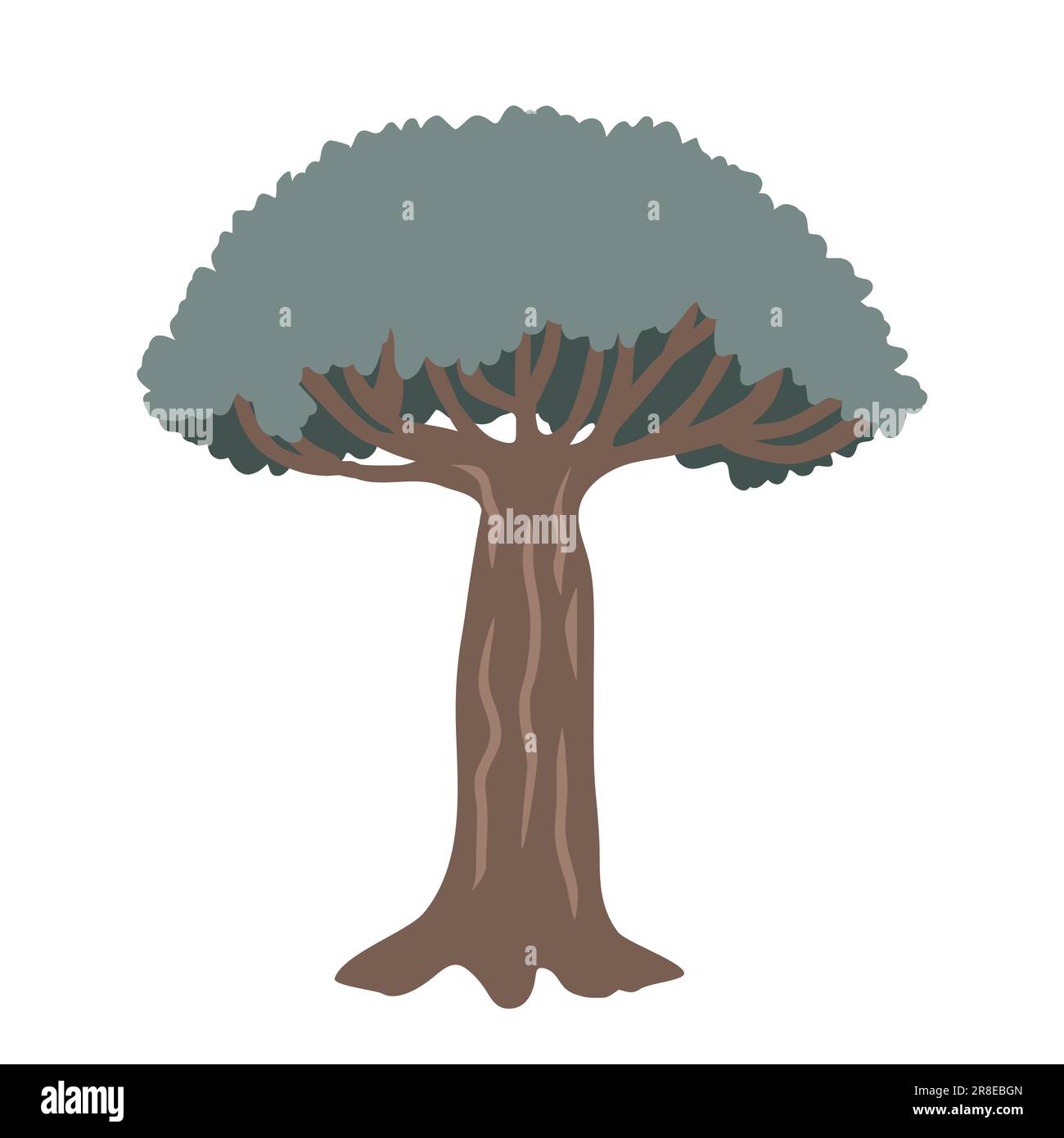 Dragon blood tree on a white background, vector isolated illustration. Stock Vector