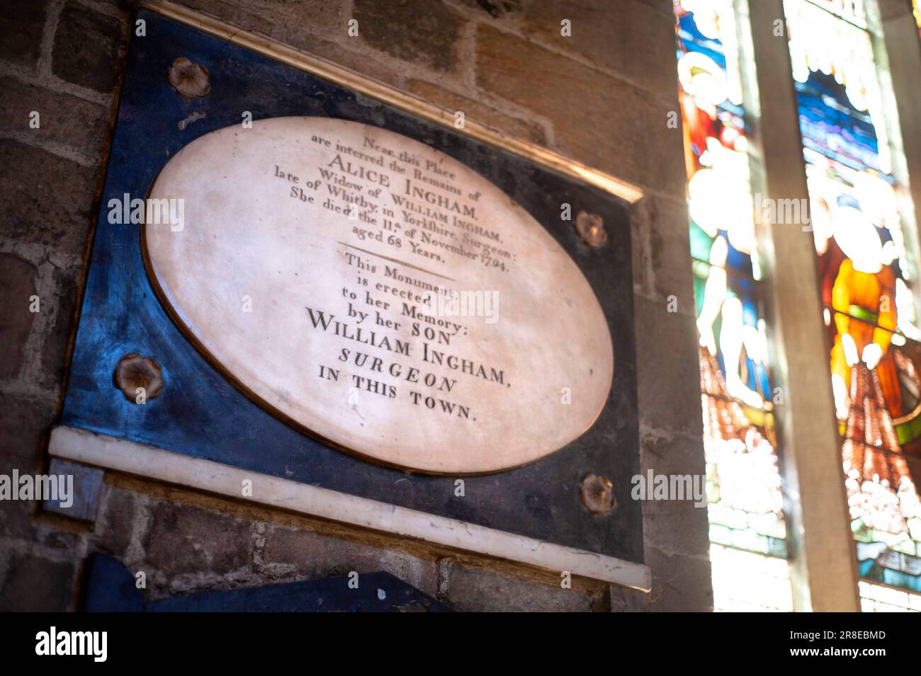 Memorial to Alice Ingham, St Nicholas Cathedral, Newcastle-upon-Tyne Stock Photo