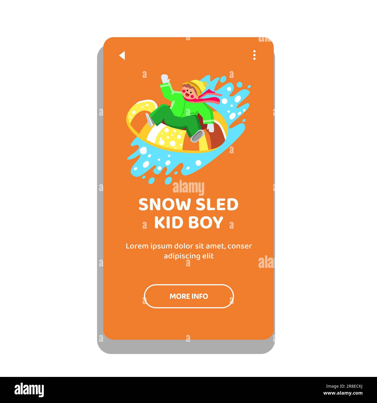 snow sled kid boy vector Stock Vector Image & Art - Alamy