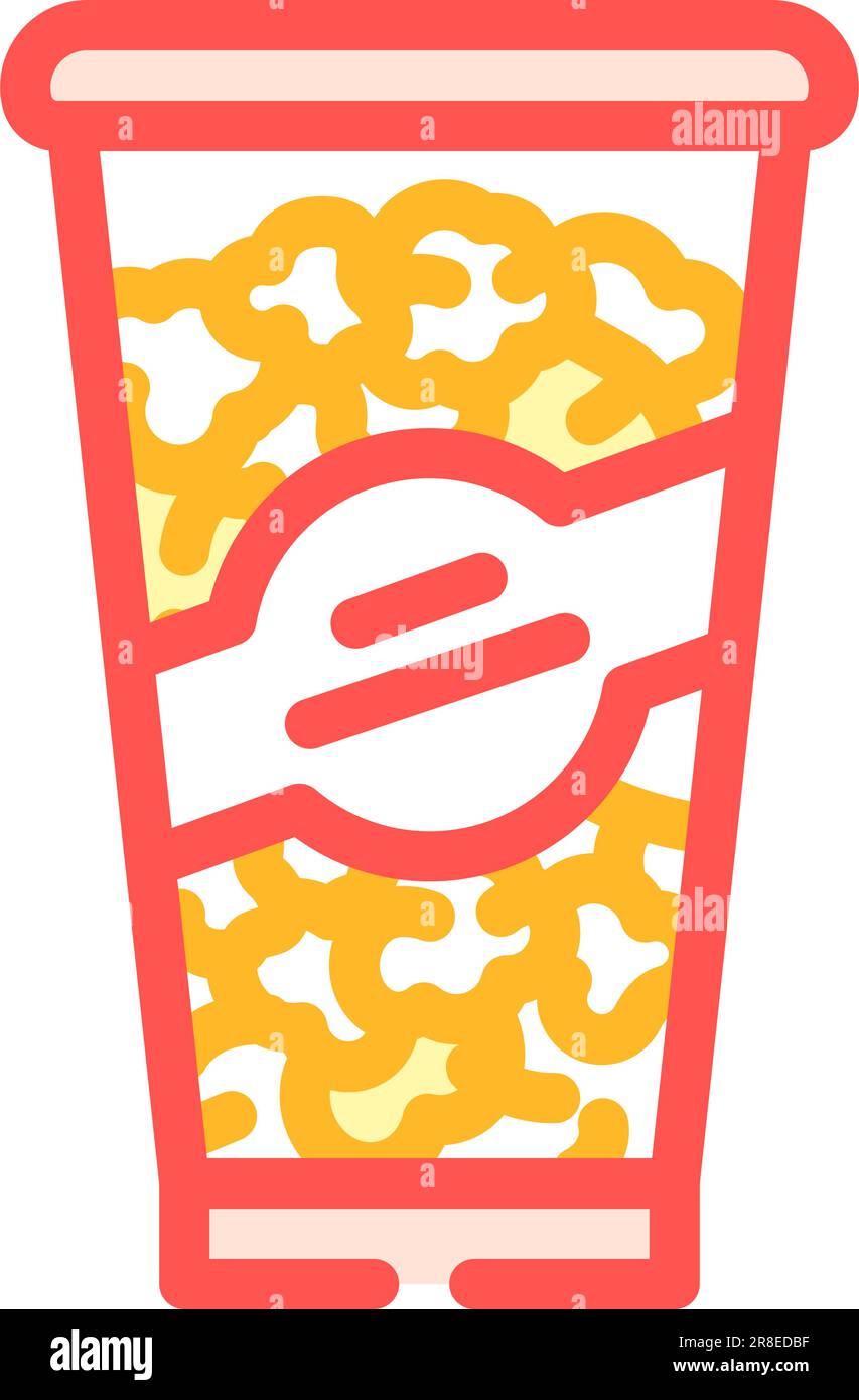 bucket popcorn food box color icon vector illustration Stock Vector ...