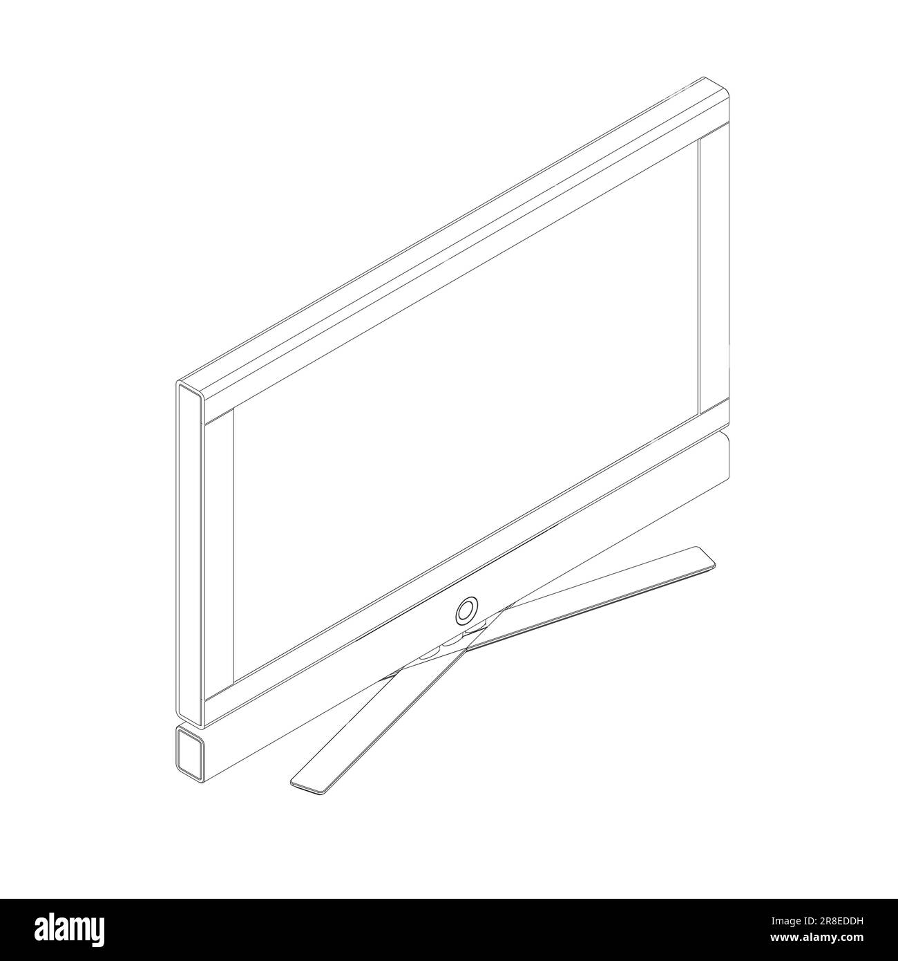 Vector laptop outline. Personal computer in flat style. Desktop