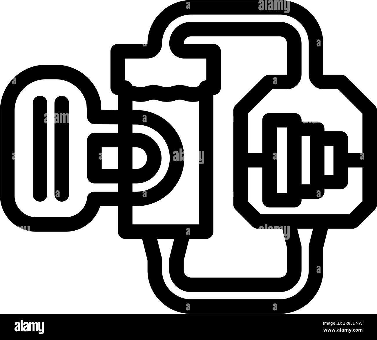 pressurized water reactor nuclear energy line icon vector illustration ...