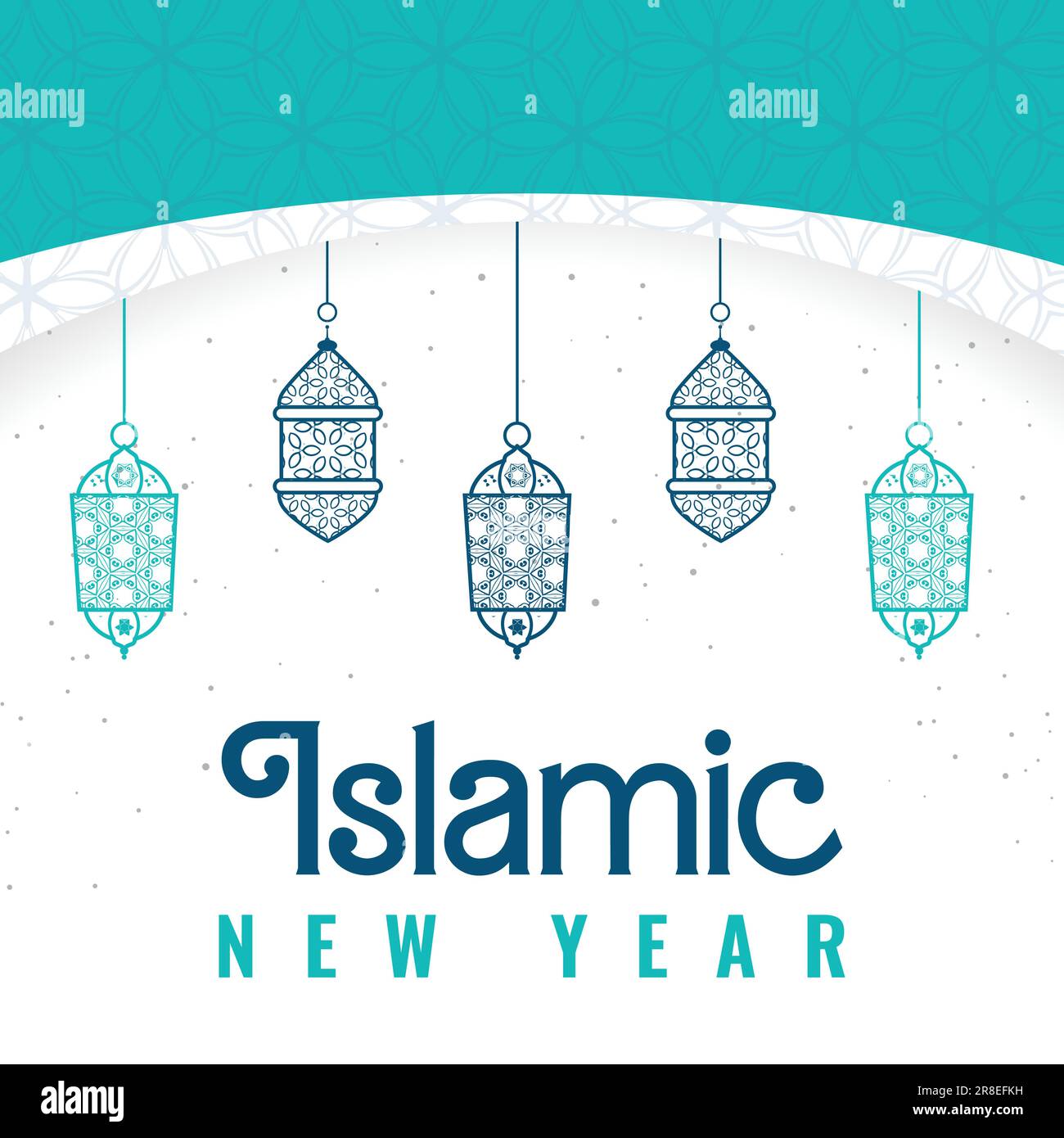 islamic new year with teal color background design Stock Vector Image ...