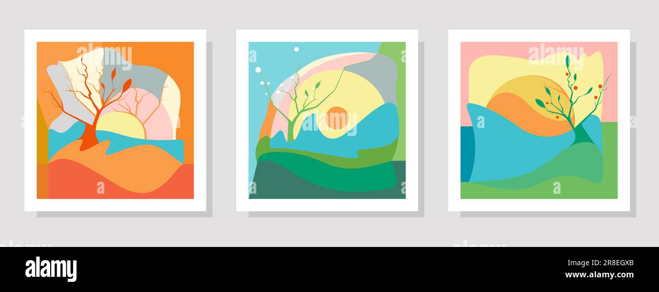 Abstract landscape featuring hills trees hi-res stock photography and ...