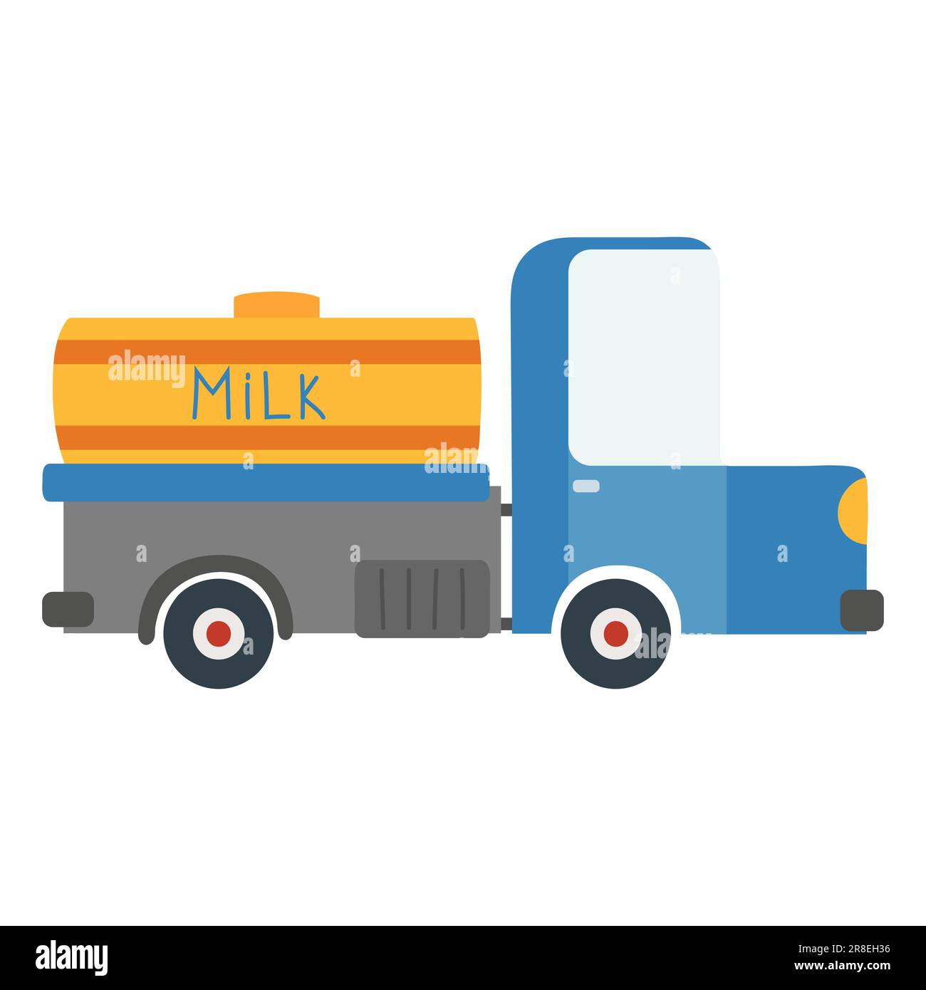 Cartoon milk truck. Vector illustration on a white background Stock ...