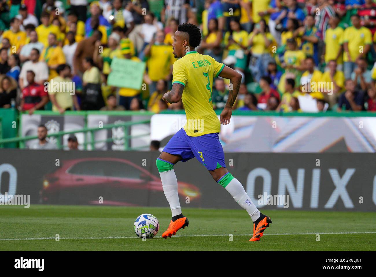 Lisbon, Portugal. 20th June, 2023. Eder Gabriel Militao from Brazil in action during the friendly football match between Brazil and Senegal at Estadio Jose Alvalade. Final Score: Brazil 2:4 Senegal Credit: SOPA Images Limited/Alamy Live News Stock Photo