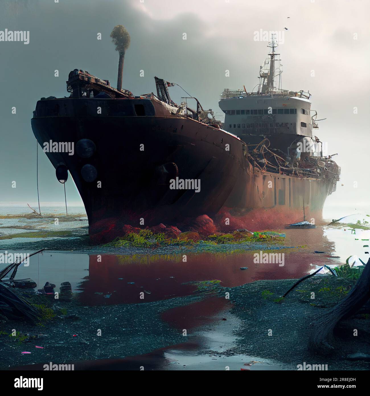 abandoned oil tanker ship. Generative Ai Stock Photo Alamy