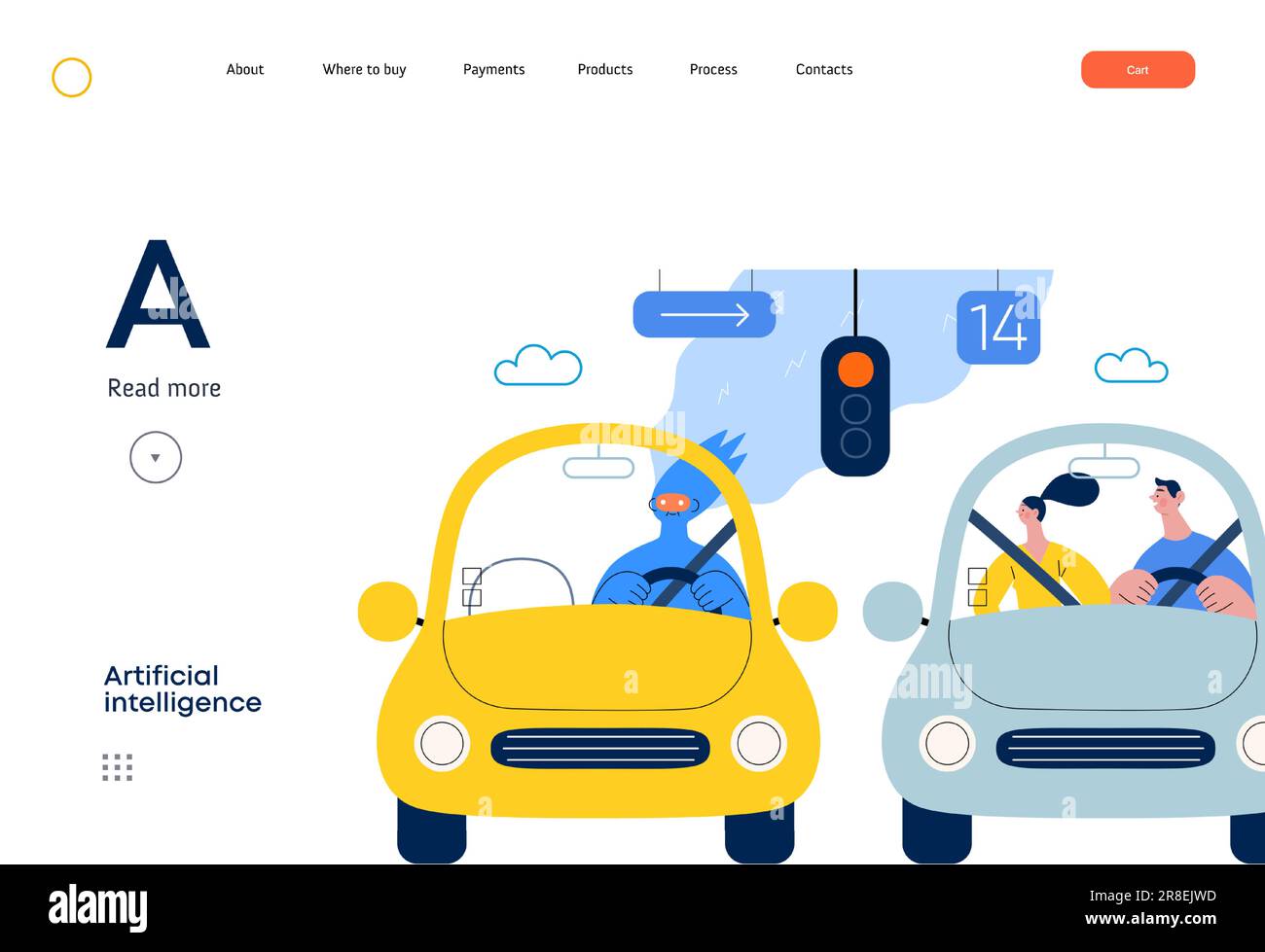 Artificial Intelligence, Driving -modern Flat Vector Concept ...