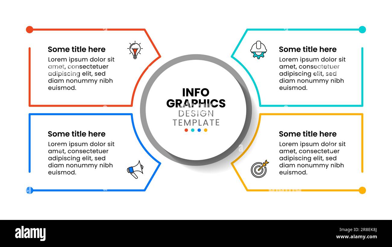 Infographic template with icons and 4 options or steps. Rectangles. Can ...