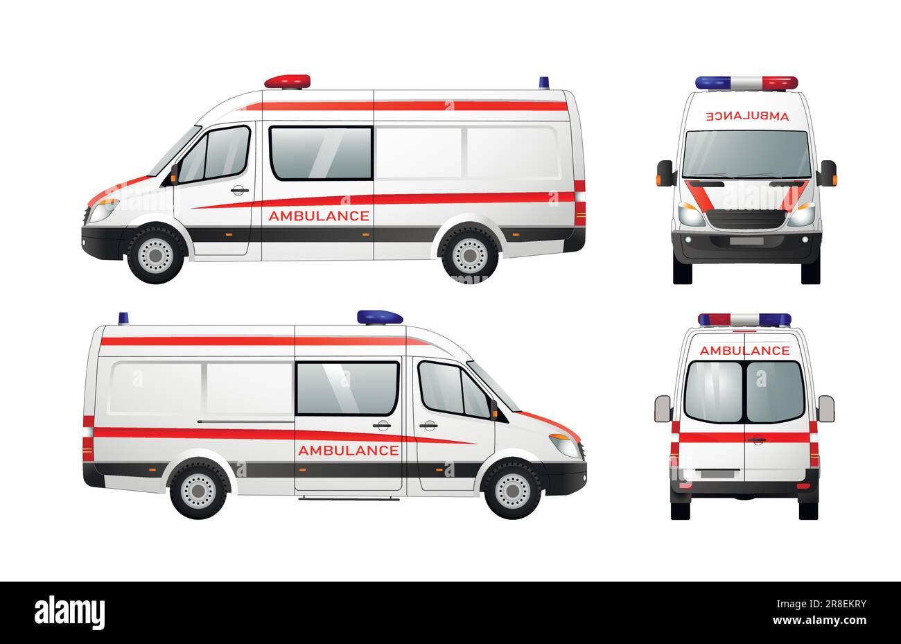 Vector image of an ambulance. Car branding mockup Stock Vector Image