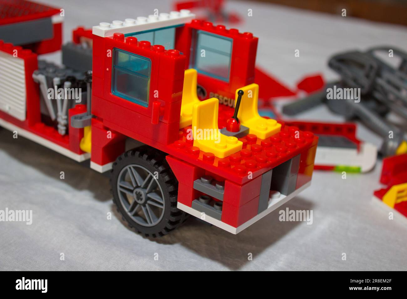 red car fire designer for kids Stock Photo