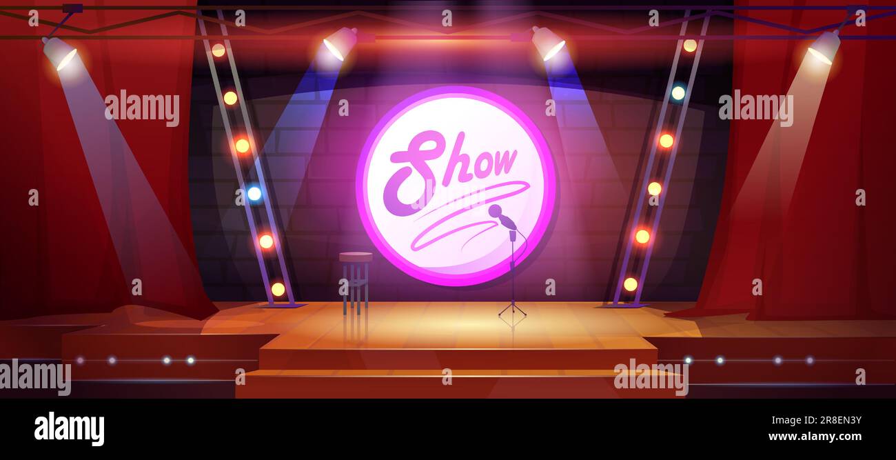 Stage with microphone for show Stock Vector Image & Art Alamy