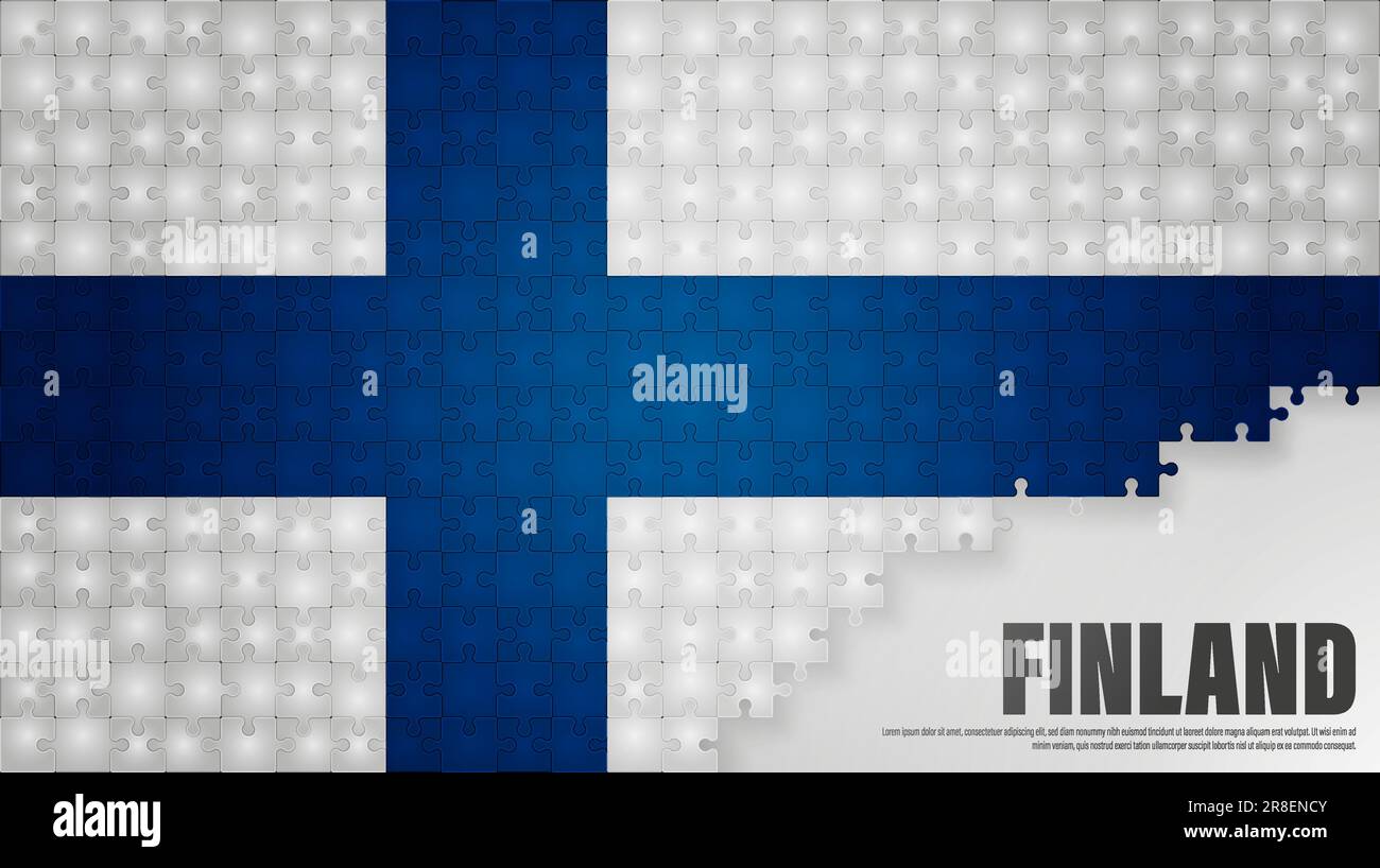 Finland jigsaw flag background. Element of impact for the use you want to make of it. Stock Vector