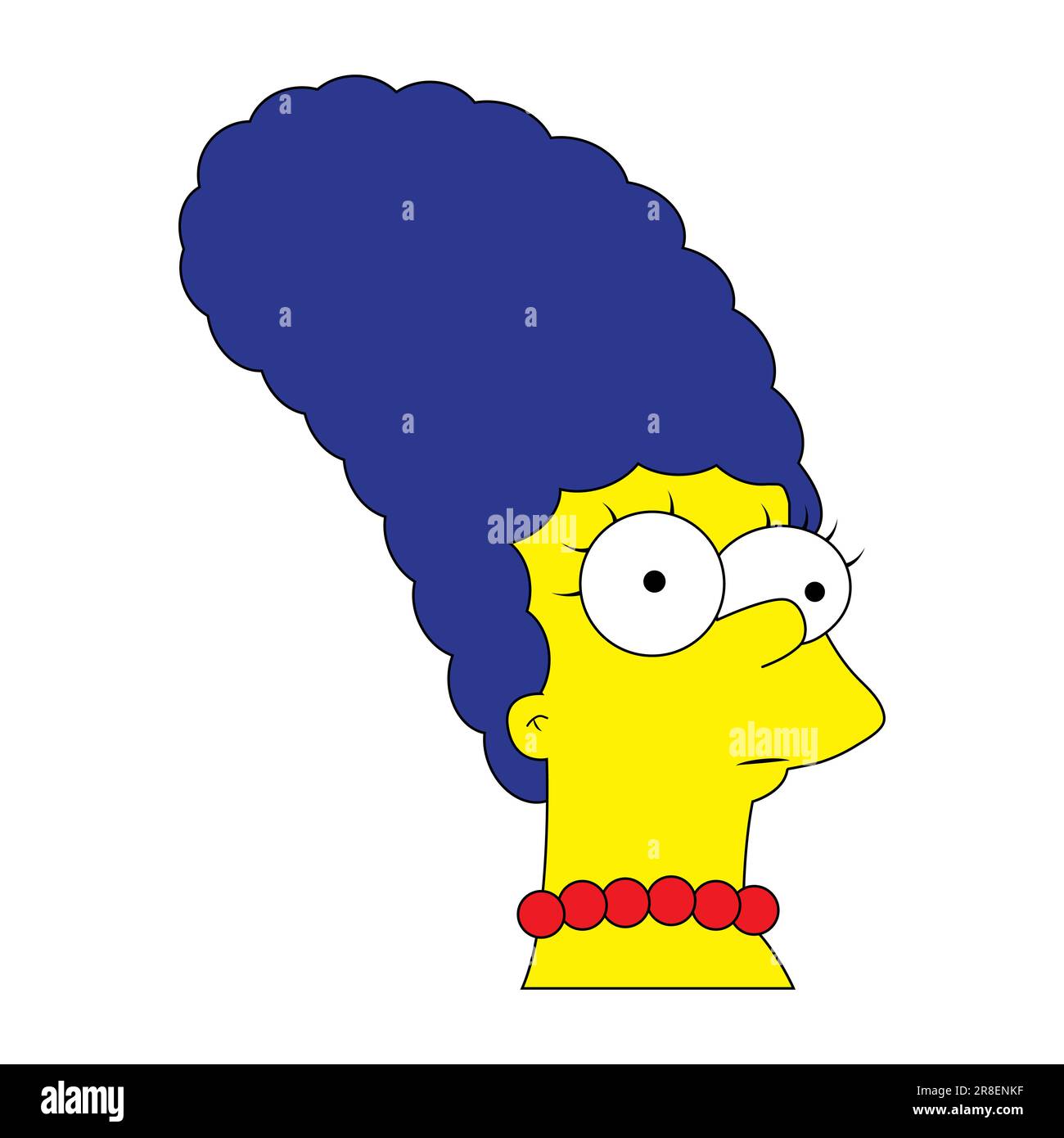 Marge Simpson cartoon character isolated on white background Stock Vector