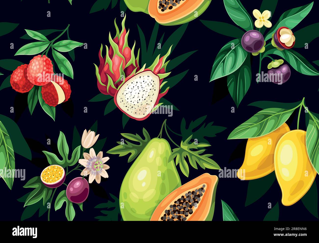 Seamless fruit pattern Stock Vector
