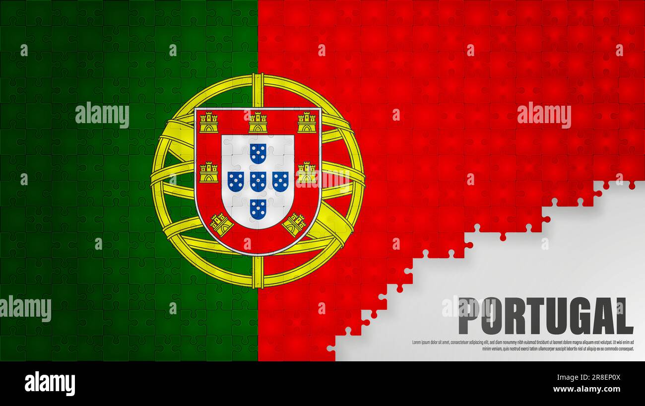 Portugal jigsaw flag background. Element of impact for the use you want to make of it. Stock Vector
