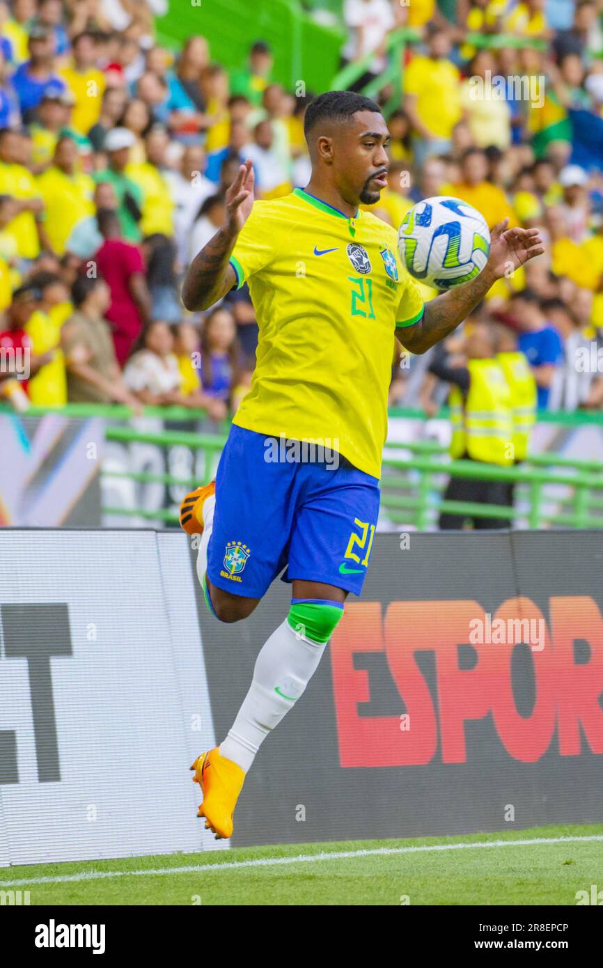Portugal. 20th June, 2023. June 20, 2023, Portugal: Malcom of Brazil during  the International Friendly Football match between Brazil and Senegal on  June 20, 2023 at Jose Alvalade stadium in Lisbon, Portugal 