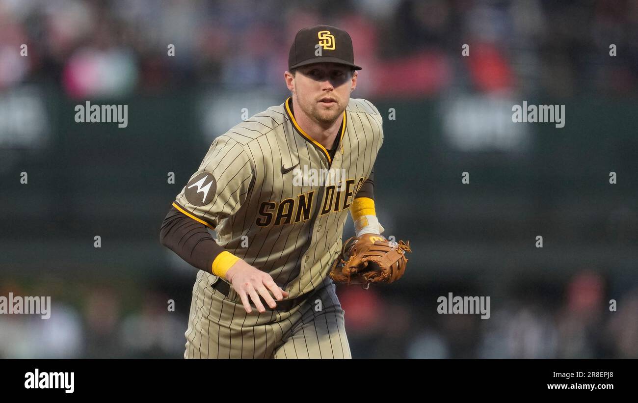 San Diego Padres first baseman Jake Cronenworth during a baseball game  against the San Francisco Giants in San Francisco, Tuesday, June 20, 2023.  (AP Photo/Jeff Chiu Stock Photo - Alamy