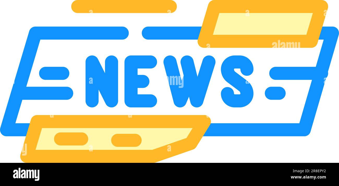 news ticker media color icon vector. news ticker media sign. isolated