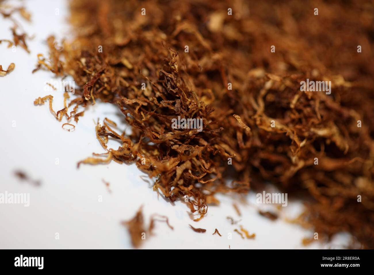 Rolling tobacco leaves lucky strike macro background stock photography high  quality dried chopped premium smoking instant prints Stock Photo