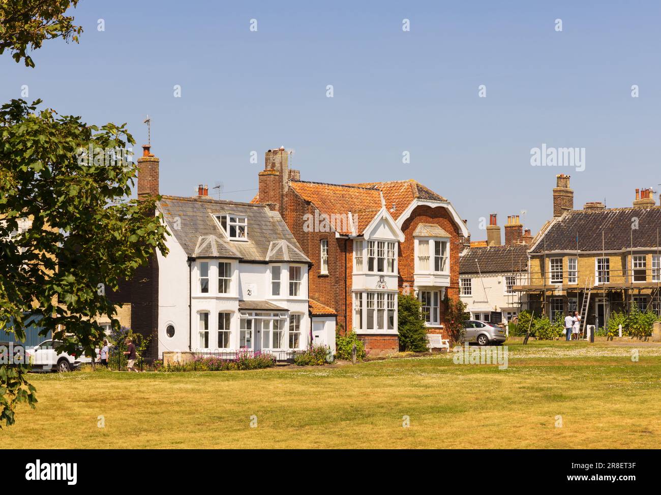 Attractive period houses in South Green, Southwold, Suffolk. UK Stock Photo