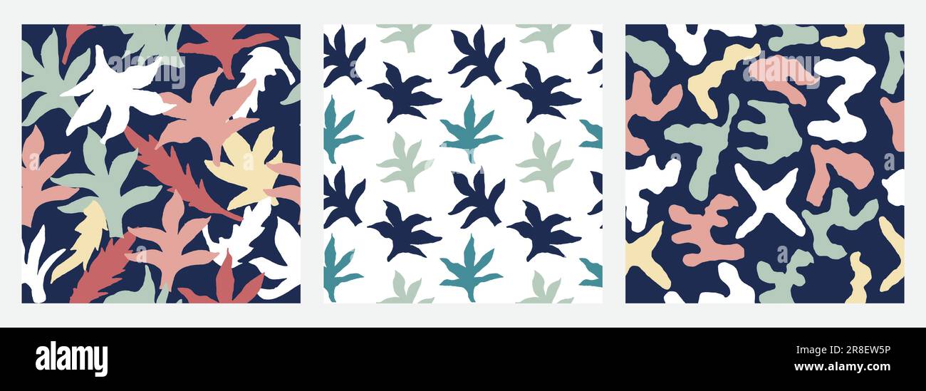 Abstract hand drawn seamless repeat pattern design. Minimal Contemporary textile prints Stock Vector