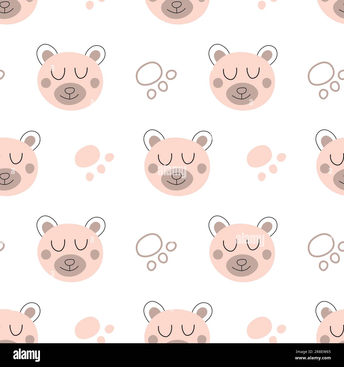 Cute doodle teddy bears seamless pattern for babies textile fabric ...