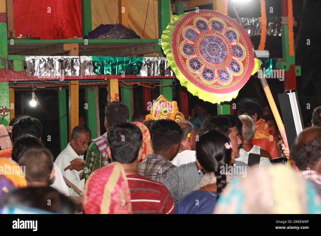 Bhadrak, Odisha , INDIA - JUNE 20 2023 : Divine looking idol of Hindu deities Lord Jagannath During Chariot Festival. World Famous Rath Yatra (chariot Stock Photo