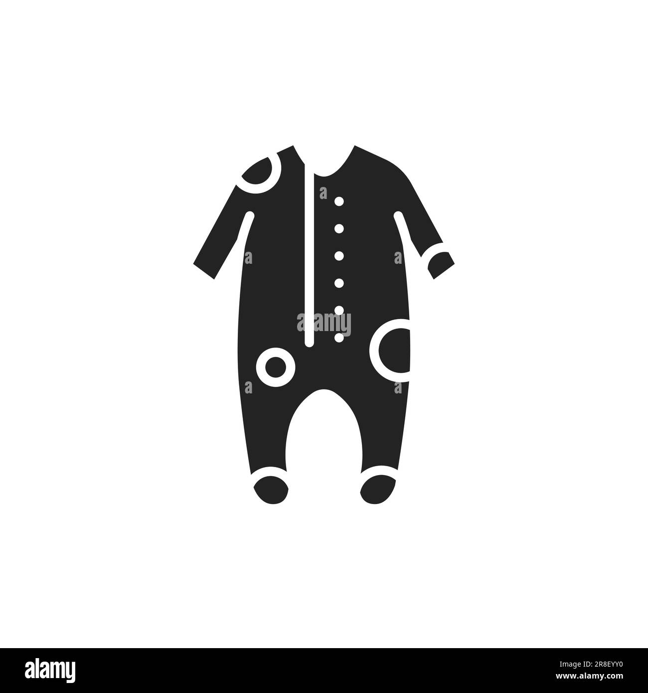 Baby romper color line icon. Isolated vector element. Outline pictogram ...