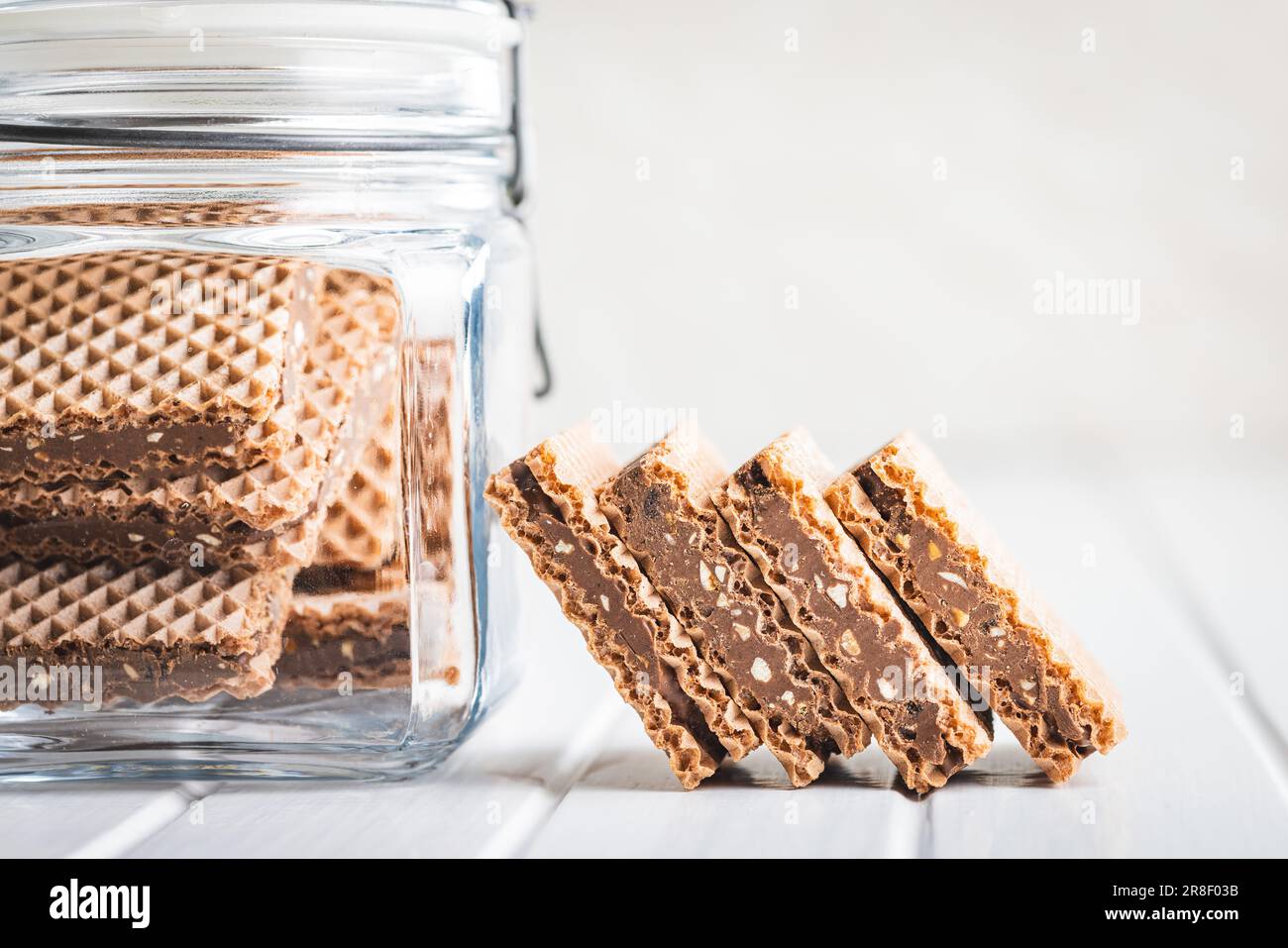 Sweet chocolate wafer in the jar Stock Photo Alamy