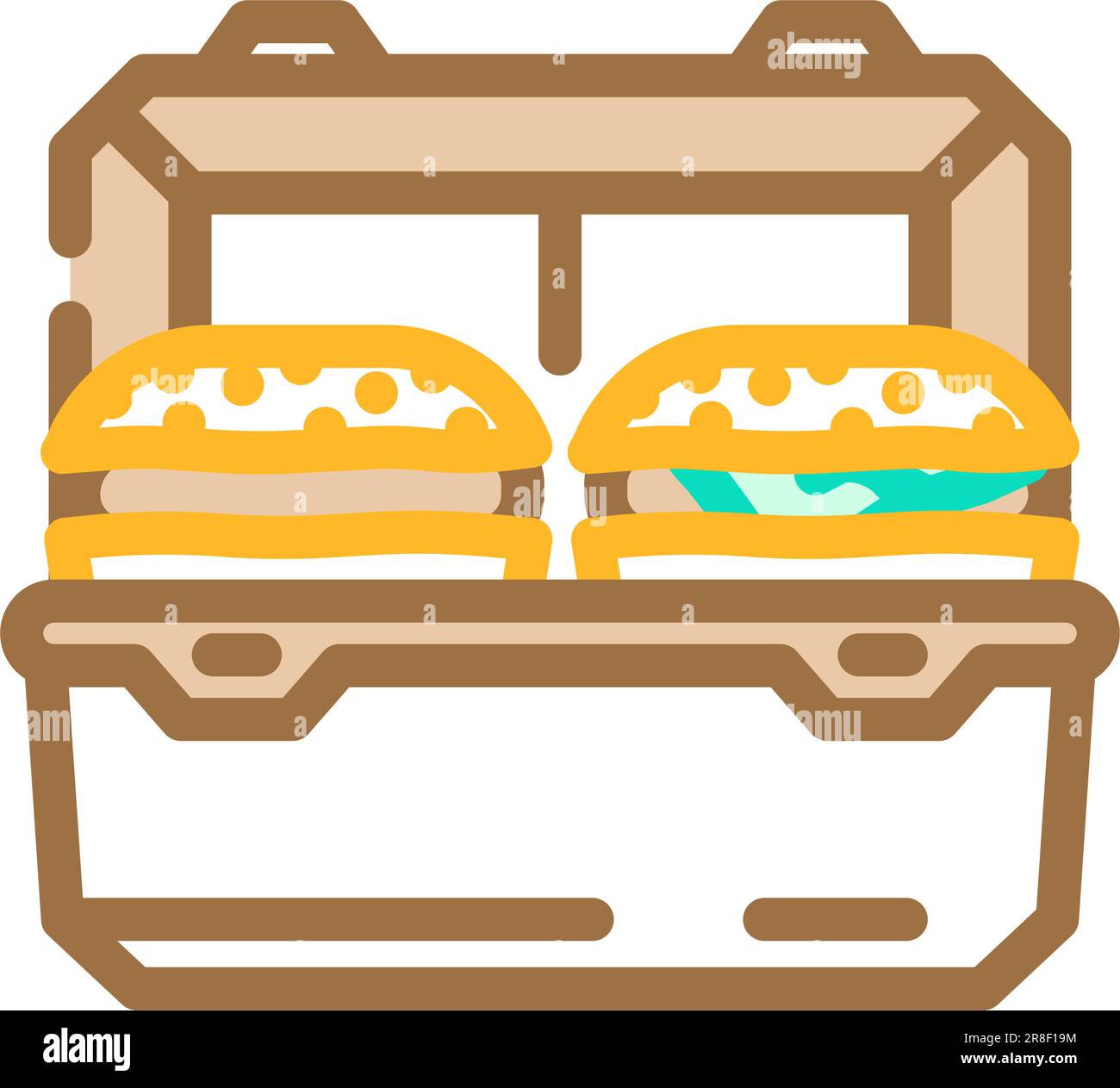 lunch box kids food color icon vector illustration Stock Vector