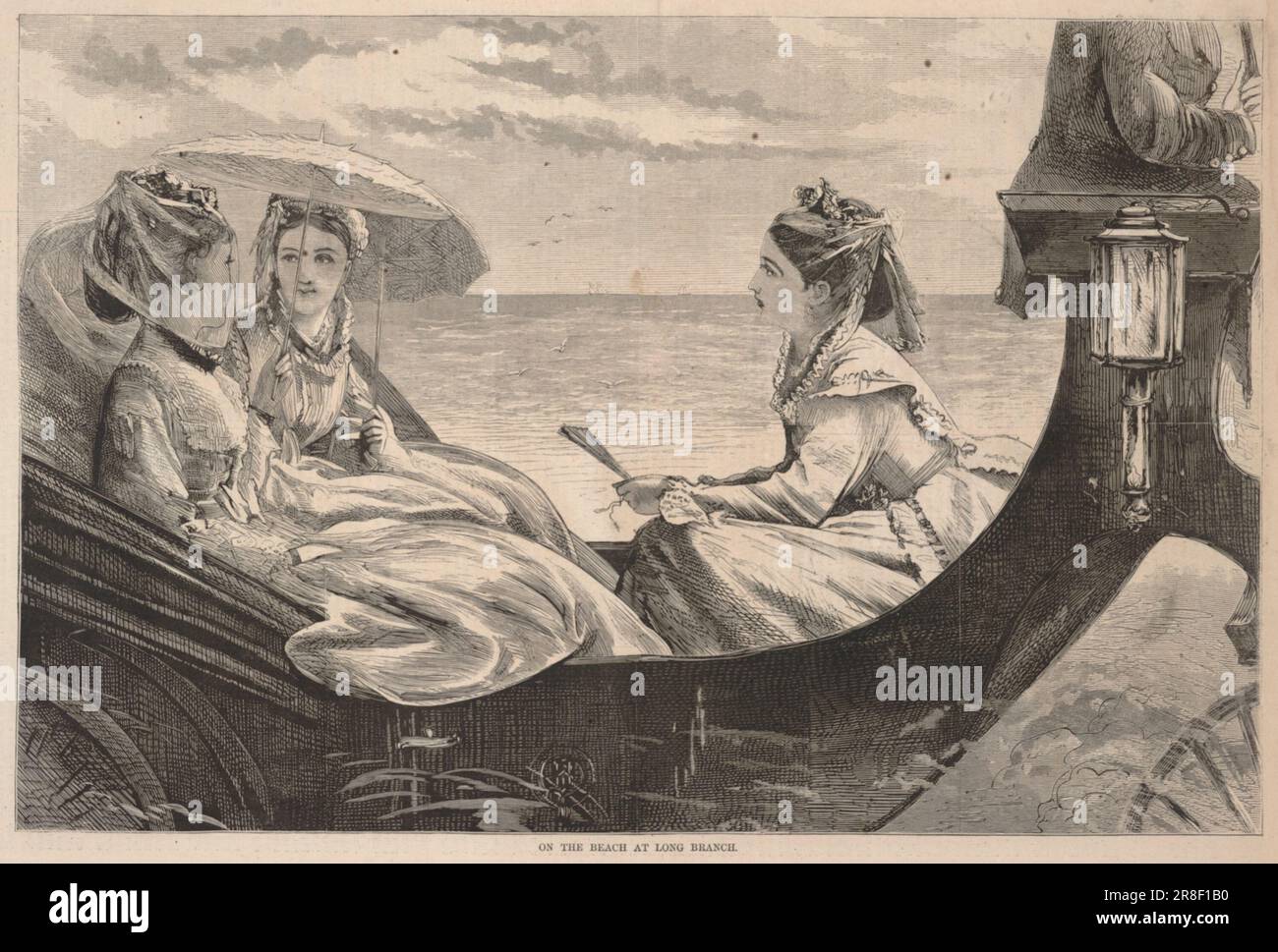 On the Beach at Long Branch, from Harper's Bazar, September 3, 1870 1870 by Winslow Homer, born Boston, MA 1836-died Prout's Neck, ME 1910 Stock Photo