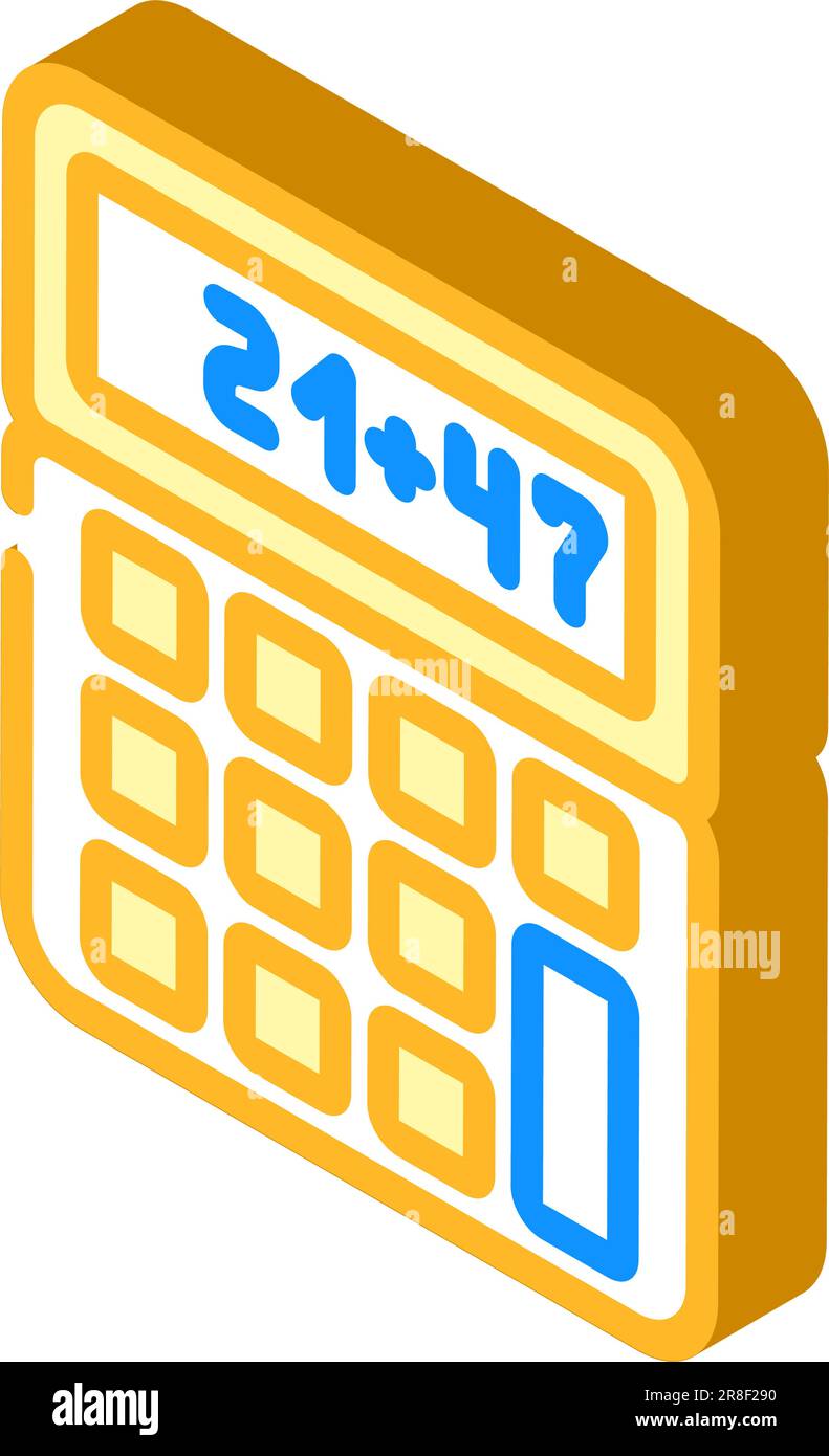 calculator math education isometric icon vector illustration Stock ...