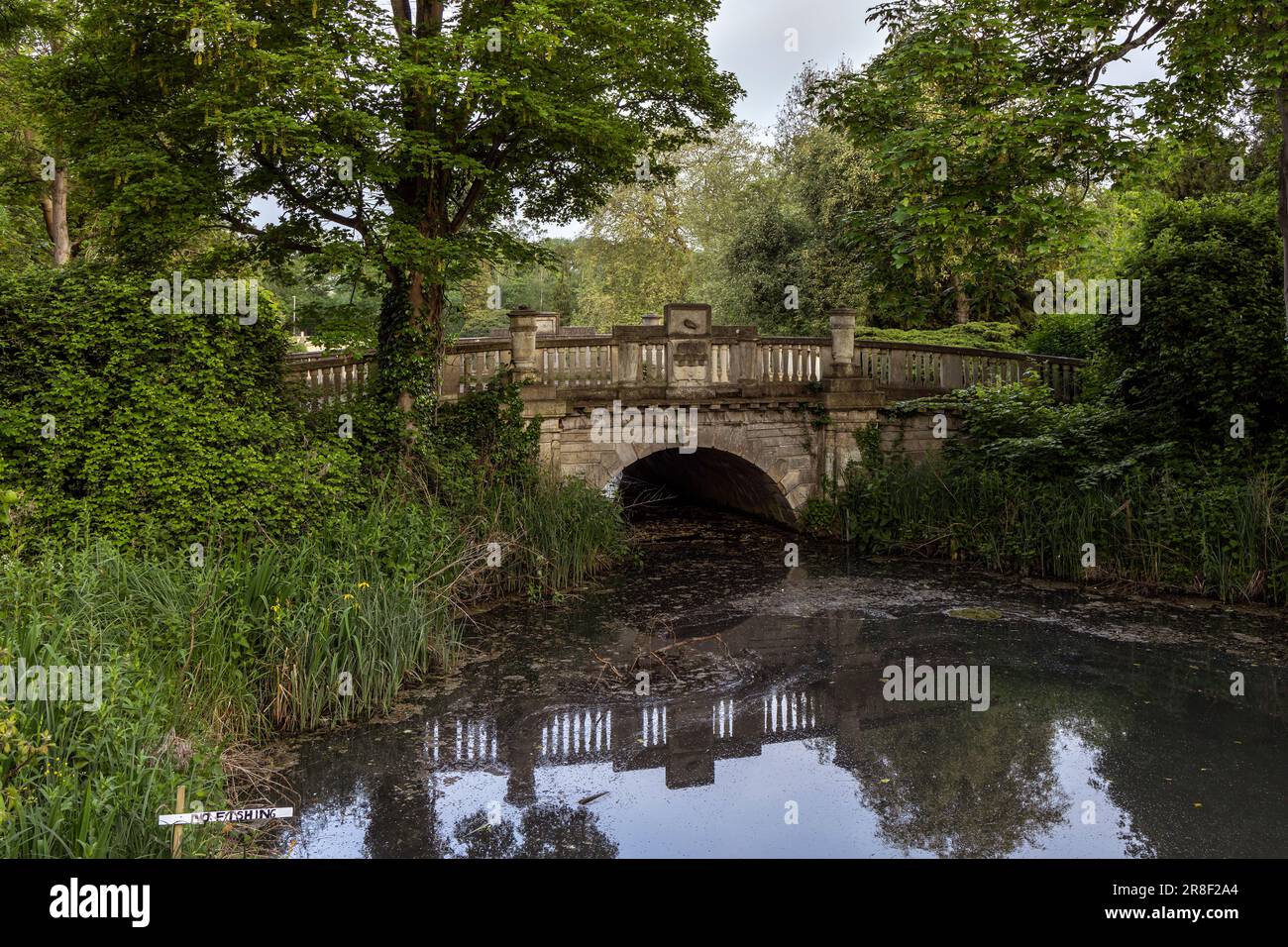 Bridge at Pittville Lake, Pittville Park, Cheltenham Gloucestershire, England Stock Photo